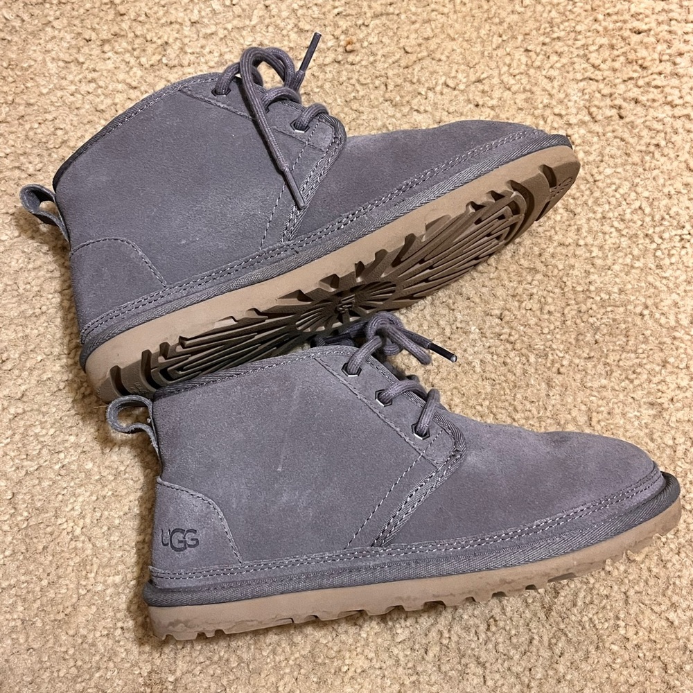 UGG Neumel chukka boots in gray suede.